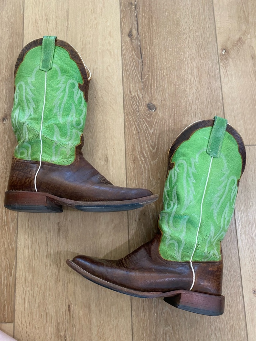 Anderson Bean Boot Company Western Cowboy Men’s 9 EE Coffee Bison Foot Rodeo